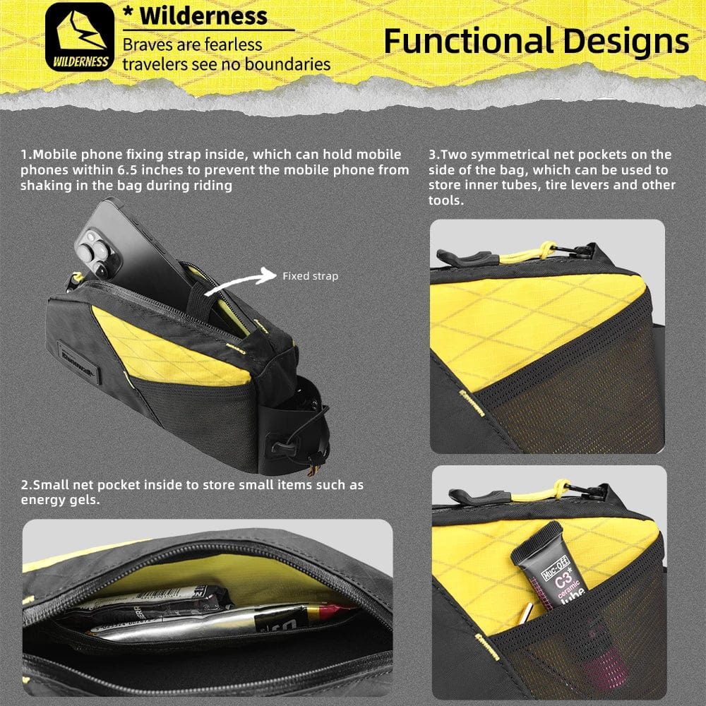 Bike & Bag Bike Bag RHINOWALK - Wilderness Series - Bike Top Tube Bag (1.2L) - Waterproof