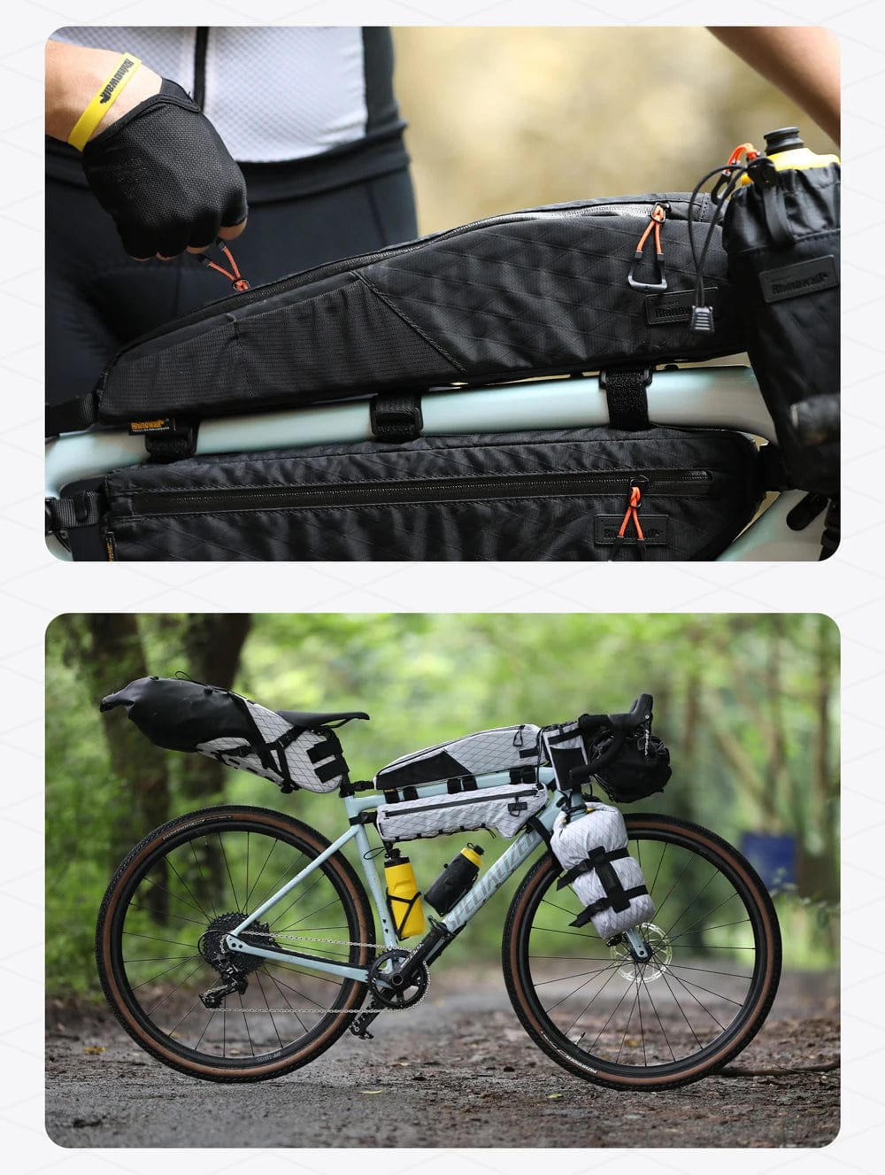 Bike & Bag Bike Bag RHINOWALK - Wilderness Series -Extra Long Top Tube Bag – Waterproof (2.1L)