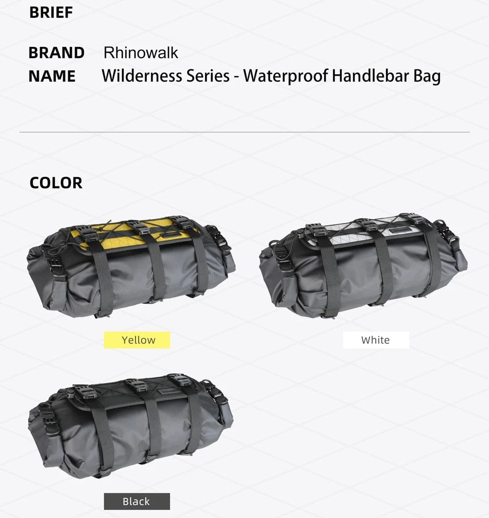 Bike & Bag Bike Bag RHINOWALK - Wilderness Series -  Waterproof Handlebar Bag – (8L-13L)