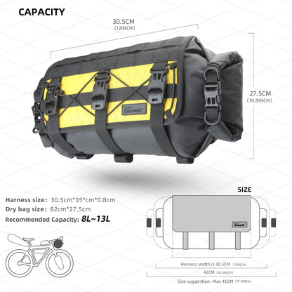 Bike & Bag Bike Bag RHINOWALK - Wilderness Series -  Waterproof Handlebar Bag – (8L-13L)