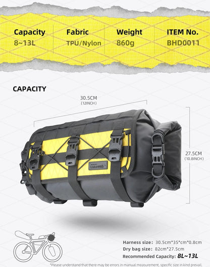 Bike & Bag Bike Bag RHINOWALK - Wilderness Series -  Waterproof Handlebar Bag – (8L-13L)