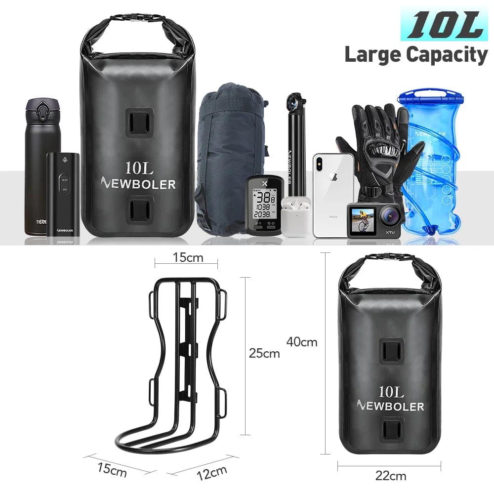 Bike & Bag Bike Bags NEWBOLER - Front Fork Dry Bag with Rack (10L) (1 & 2 Peice)