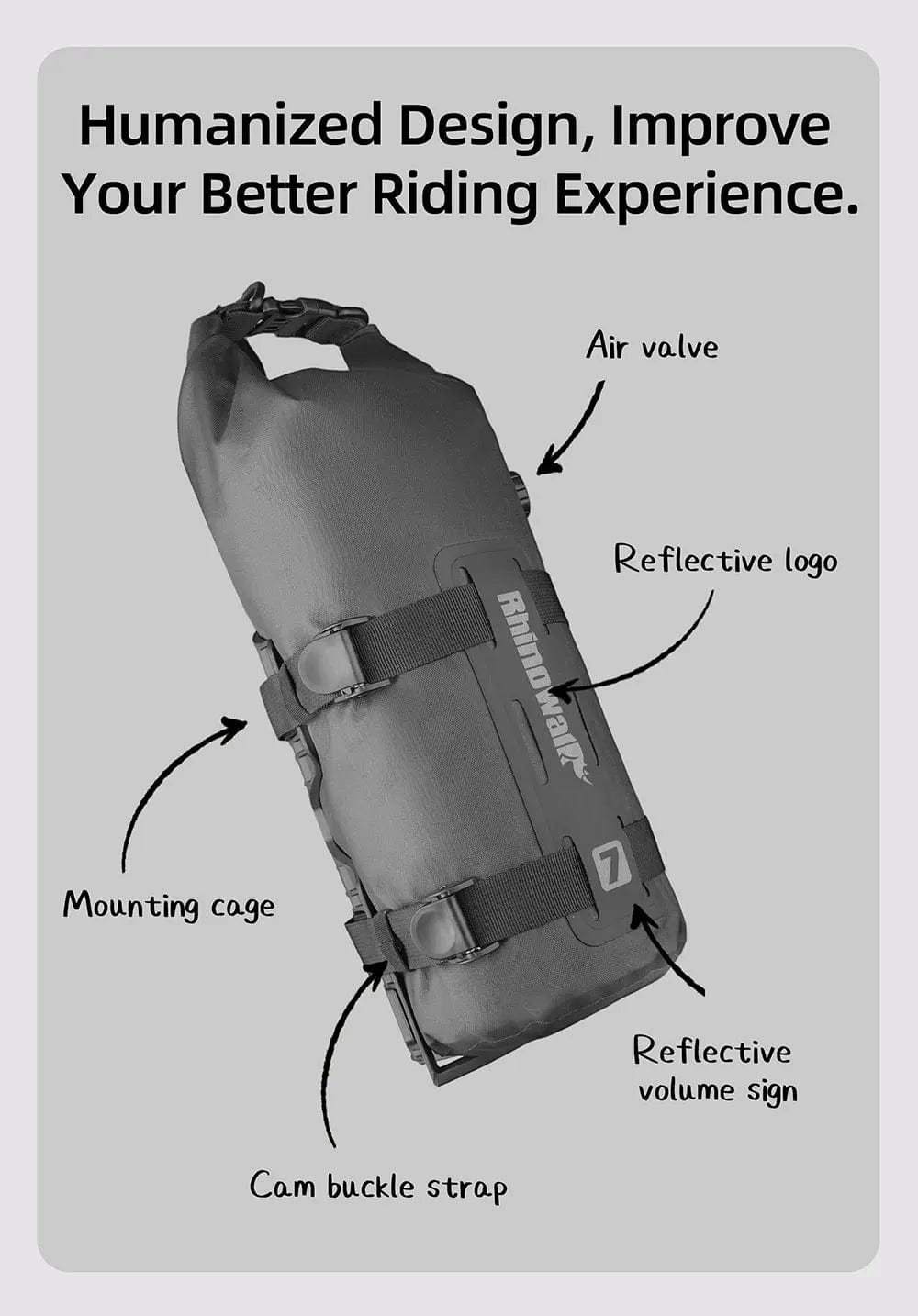 Bike & Bag Bike Bags RHINOWALK  - Front Fork Dry Bags (4L,7L) (1 & 2 peice) - Waterproof, Quick Release