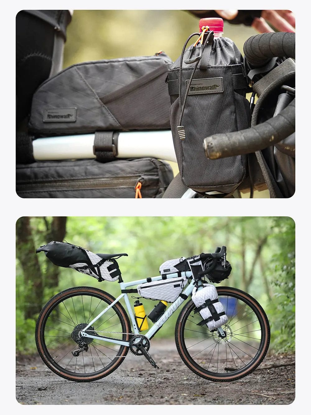 Bike & Bag Bike Bags RHINOWALK - Wilderness Series - Bike Water Bottle Carrier Pouch – Insulated Handlebar Bag