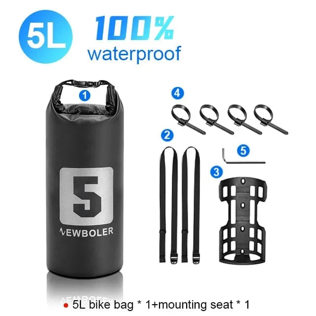 Bike & Bag Fork Bags 1pcs 5L 1pcs seat NEWBOLER Waterproof Front Fork Dry Bags with Rack - 5L