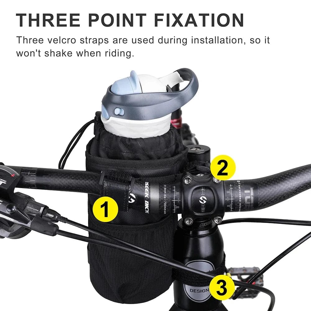 BIKE & BAG Handlebar bag RHINOWALK - Bike Handlebar Stem Insultated Water Bottle Holder