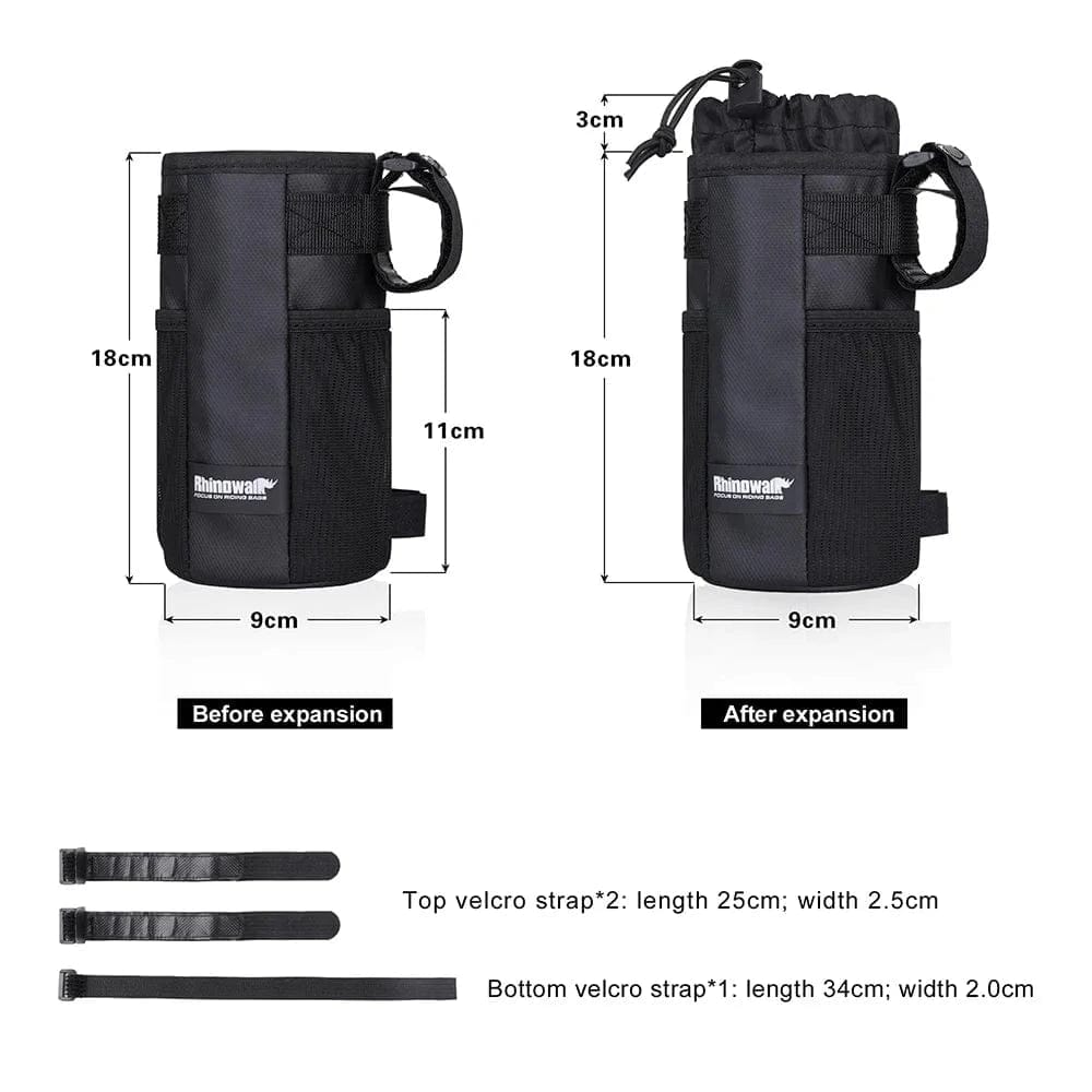 BIKE & BAG Handlebar bag RHINOWALK - Bike Handlebar Stem Insultated Water Bottle Holder