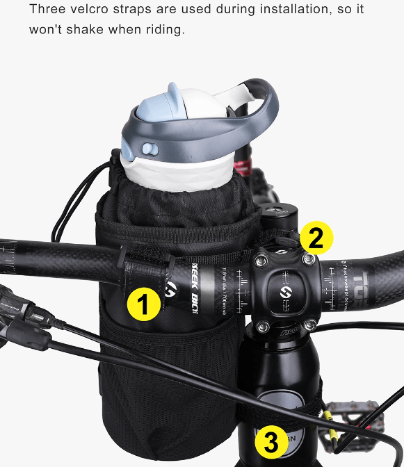 BIKE & BAG Handlebar bag RHINOWALK - Bike Handlebar Stem Insultated Water Bottle Holder