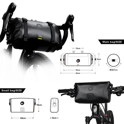 BIKE & BAG Handlebar Bags RHINOWALK - High Capacity Handlebar Bag (1 or 2-piece, 4L,8L,12L)