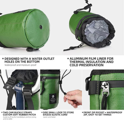 BIKE & BAG Handlebar Bags RHINOWALK - Insulated Waterproof Bottle Handlebar Bag (1.6L)