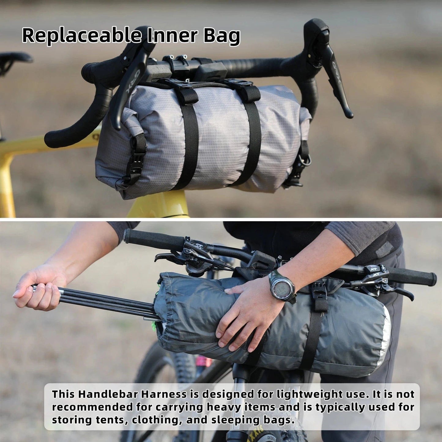 BIKE & BAG Handlebar Bags RHINOWALK - Waterproof Front Handlebar Roll and Dry Bag (12L)