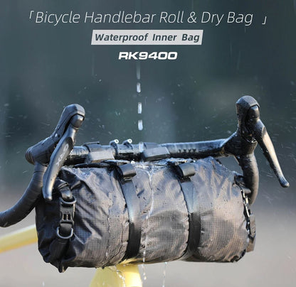 BIKE & BAG Handlebar Bags RHINOWALK - Waterproof Front Handlebar Roll and Dry Bag (12L)