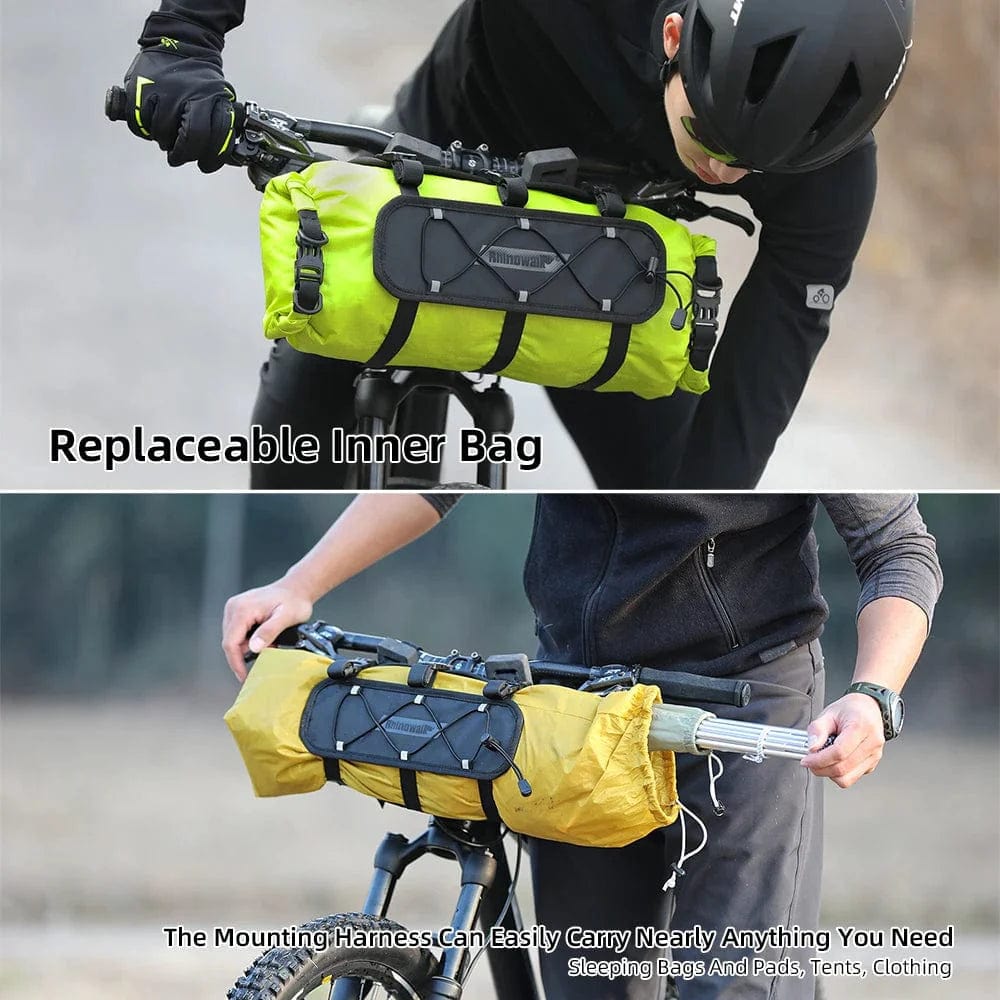 BIKE & BAG Handlebar Bags RHINOWALK - Waterproof Handlebar Roll and 12L Dry Bag