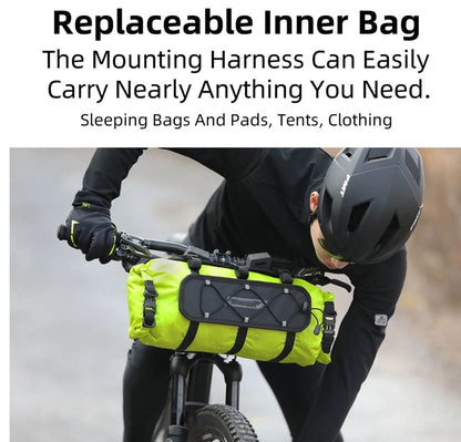 BIKE & BAG Handlebar Bags RHINOWALK - Waterproof Handlebar Roll and 12L Dry Bag