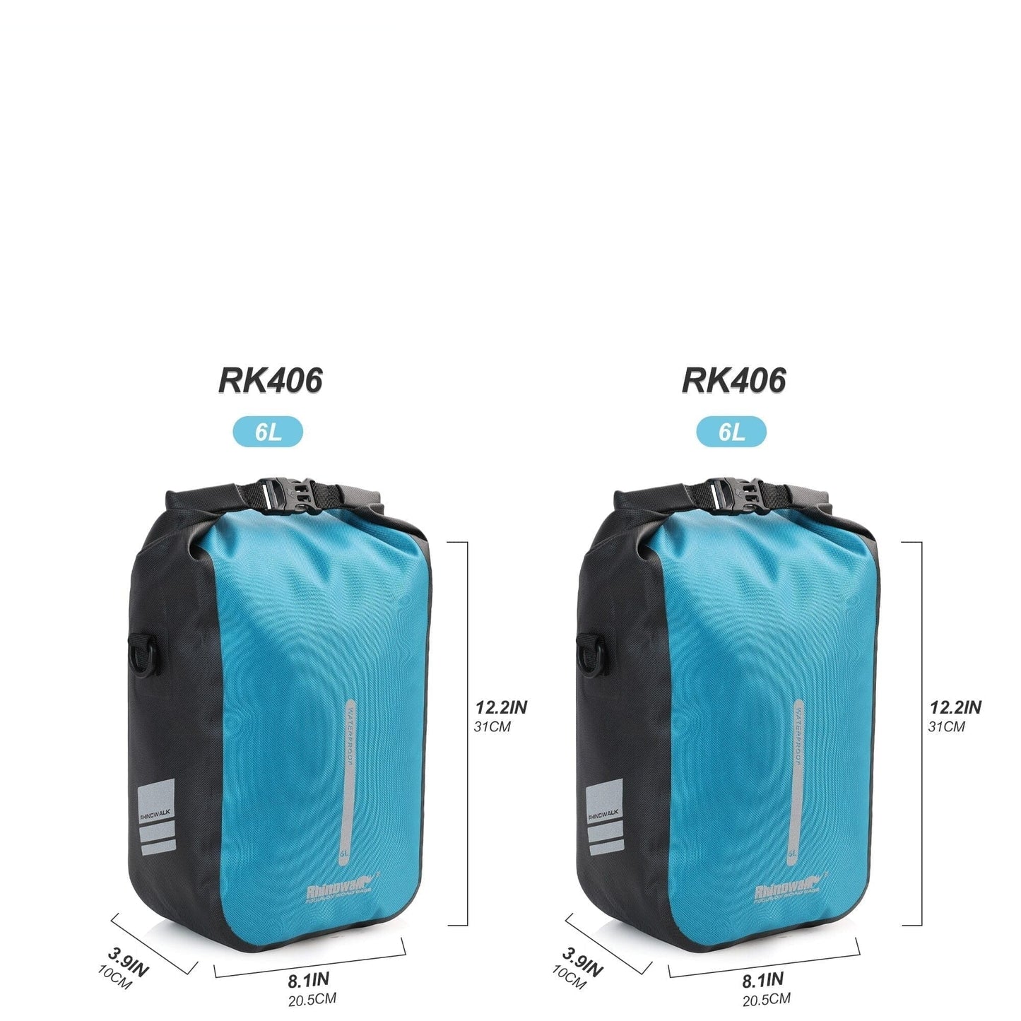 BIKE & BAG Pannier Bags Blue-6L-2pcs RHINOWALK - Quick Release Front Pannier Bags (4, 6L)