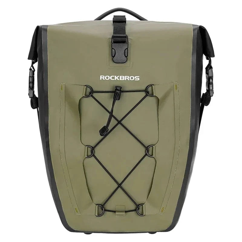 Bike & Bag Pannier Bags Green ROCKBROS - Waterproof Bike Pannier Bag – 25L