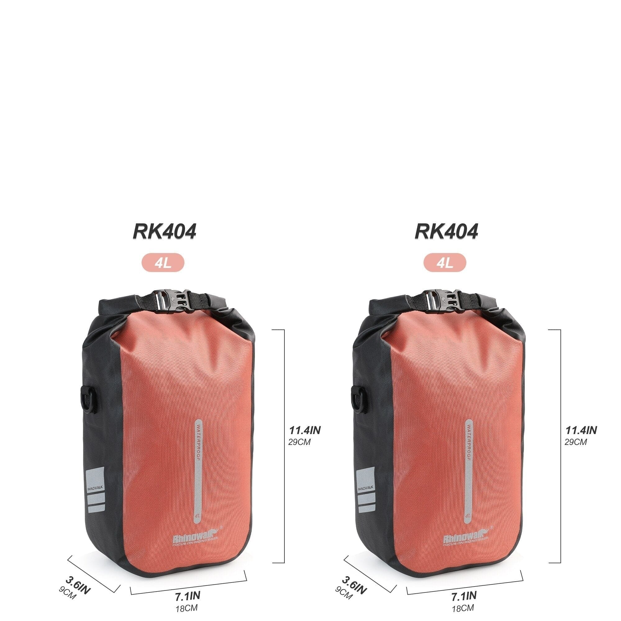 BIKE & BAG Pannier Bags Orange-4L-2pcs RHINOWALK - Quick Release Front Pannier Bags (4, 6L)