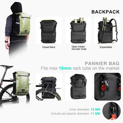 BIKE & BAG Pannier Bags RHINOWALK 2024 - Waterproof Bike Pannier Bag (22L)