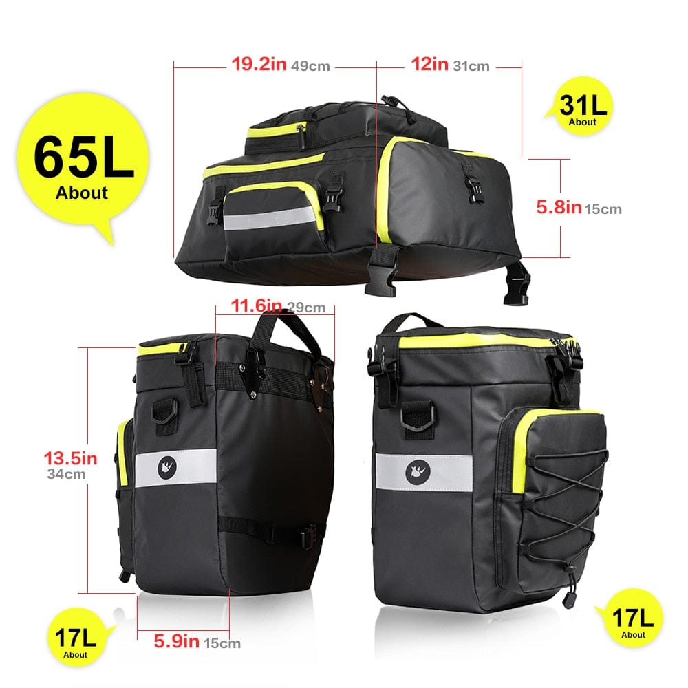 BIKE & BAG Pannier Bags RHINOWALK - 3-in-1 Pannier / Trunk Bag