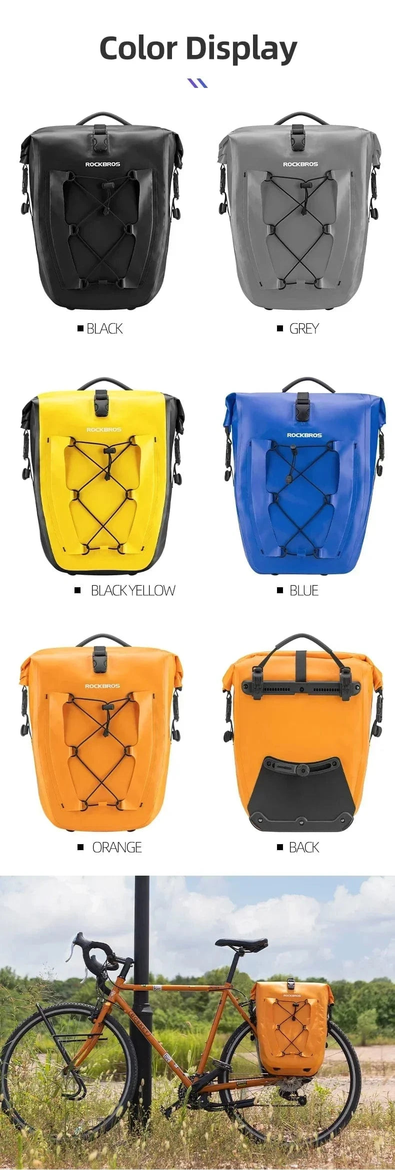 Bike & Bag Pannier Bags ROCKBROS - Waterproof Bike Pannier Bag – 25L