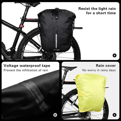 BIKE & BAG Pannier Bags X21668-Black RHINOWALK - Waterproof Pannier Bag (20L)