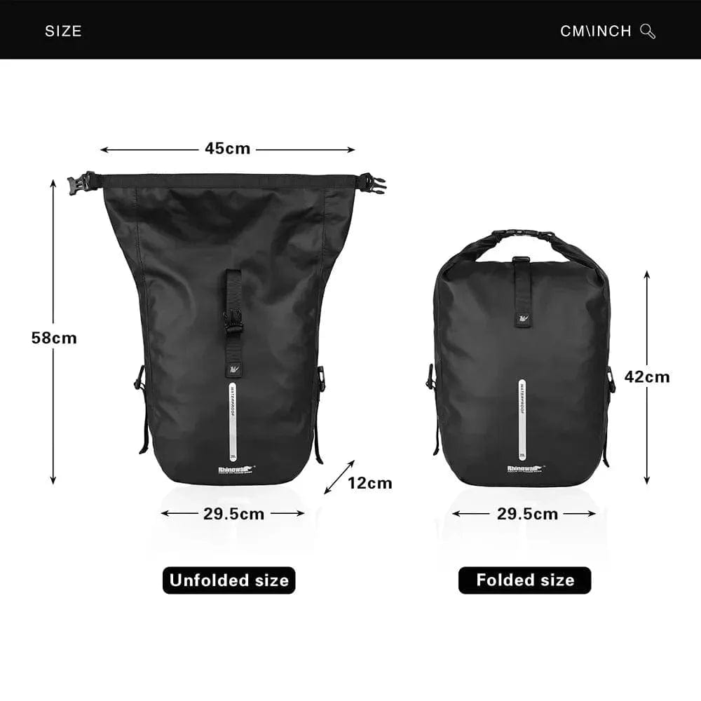 BIKE & BAG Pannier Bags X21668-Black RHINOWALK - Waterproof Pannier Bag (20L)