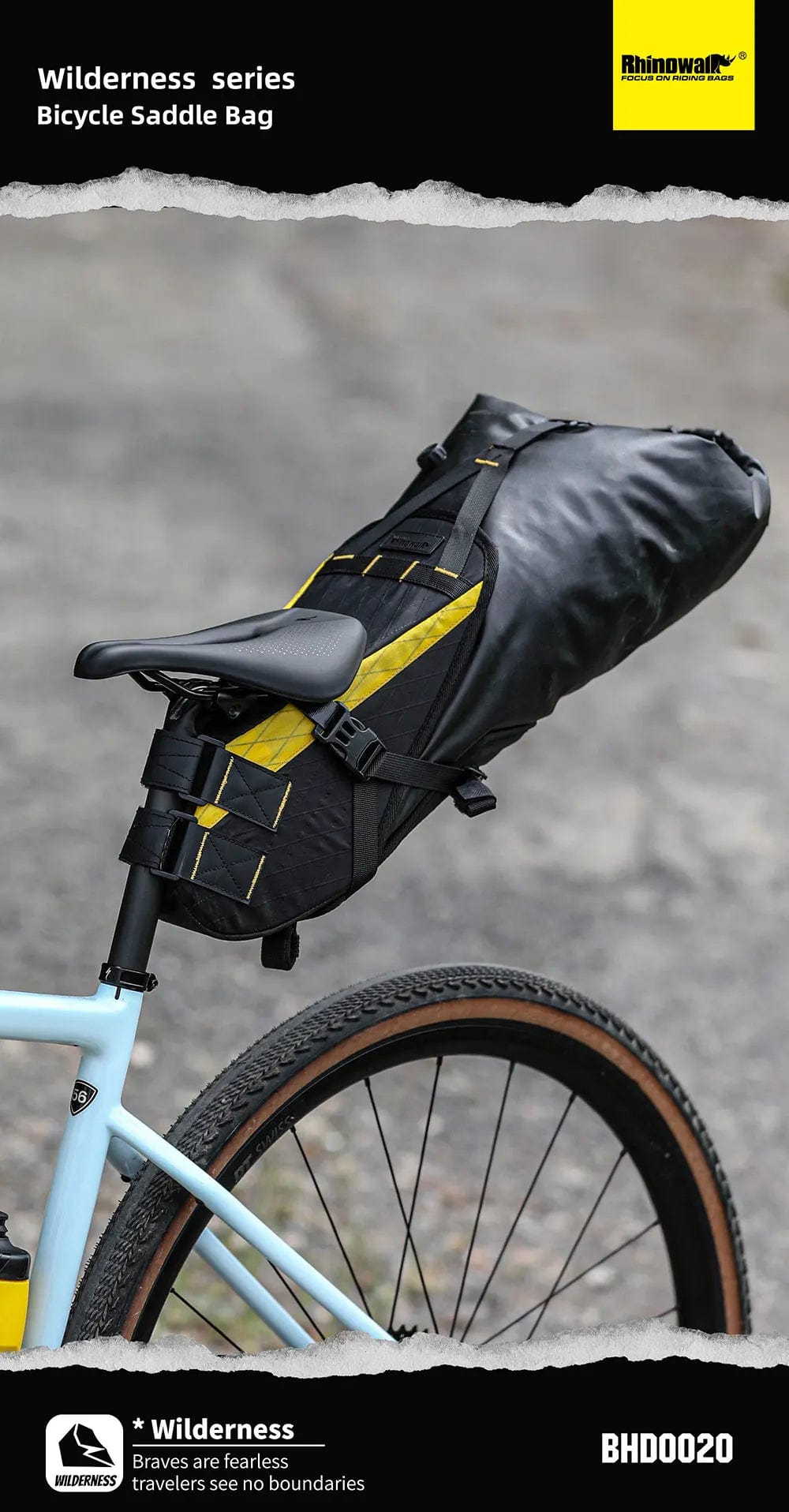 Bike & Bag Saddle Bags RHINOWALK - Wilderness Series - 14L Waterproof Bike Saddle Bag – With removable Dry Bag