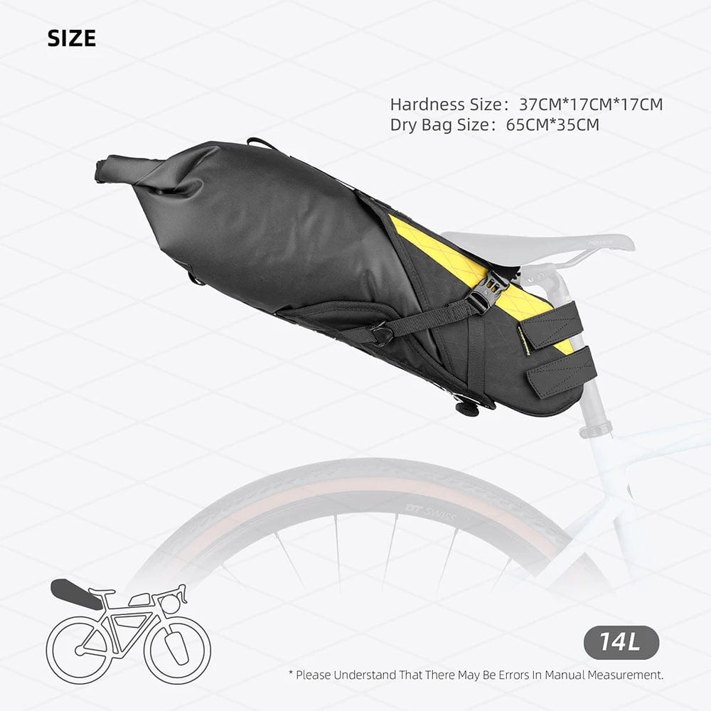 Bike & Bag Saddle Bags RHINOWALK - Wilderness Series - 14L Waterproof Bike Saddle Bag – With removable Dry Bag