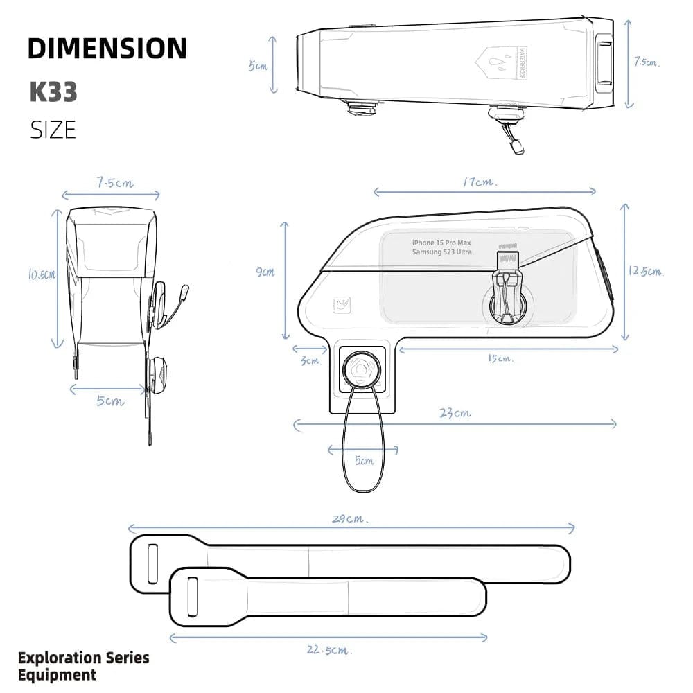 BIKE & BAG Top Tube Bags RHINOWALK - Top Tube Bag - Waterproof Dial Locking System