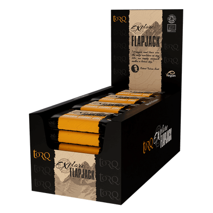 TORQ Energy Bars / Gels / Chews Organic Carrot Cake Flavour Flapjacks TORQ Explore Flapjacks (Box of 20 x 65g)