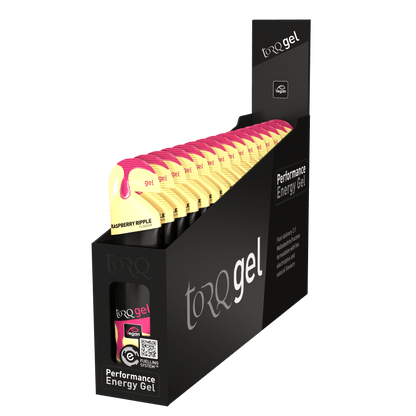 TORQ Energy Bars / Gels / Chews Raspberry Ripple Flavour TORQ Energy Gels (Box 15 x 45g)